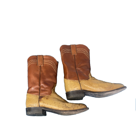 Justin Men 6 D Quill Ostrich Boots Leather #J 70570 Western Cowboy Rodeo - Picture 2 of 11